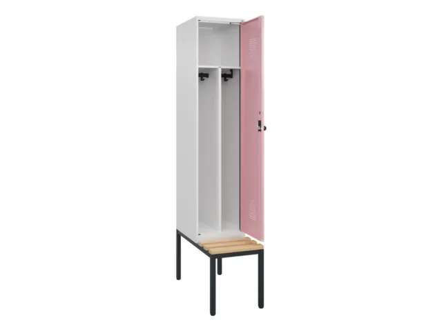 locker met bank,voor scheiding van kleding,HxBxD 2120x400x815mm,1vak