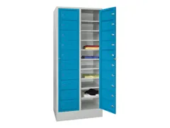 Wasgoedkast 1850x770x500 2x10 Vakken Sokkel Ral7035 Front Ral5012