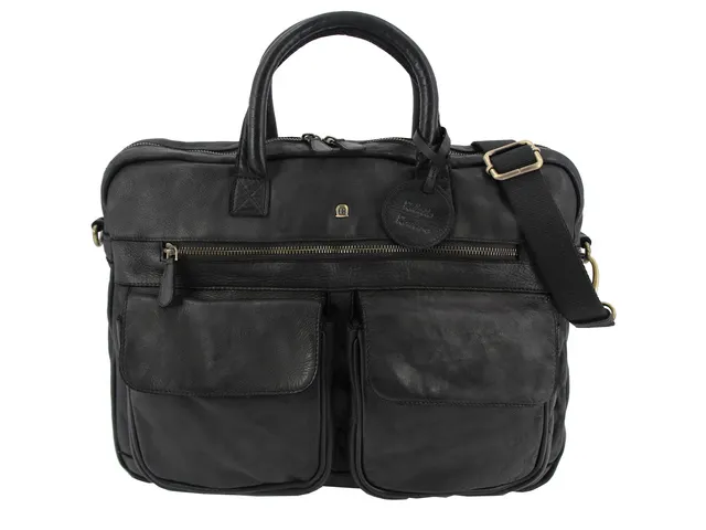 Laptop aktetas Roberto Romano FIRENZE zwart echt leer 29x40x10cm