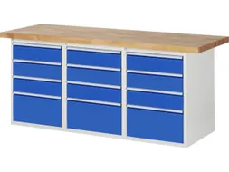 werkbank HxBxD 890x2000x700mm beukblad draagverm. 750kg 3containers