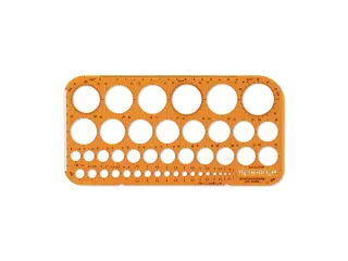Sjabloon cirkel Standardgraph 1-36mm 45 cirkels met inktrand - 1