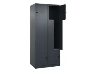 Z-garderobekast,HxBxD 1850x800x500mm,vak B 200/400mm,draaigrendel - 2