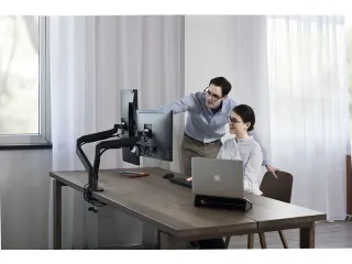 Jamy multifunctionele dubbele monitorarm metaal zwart - 7
