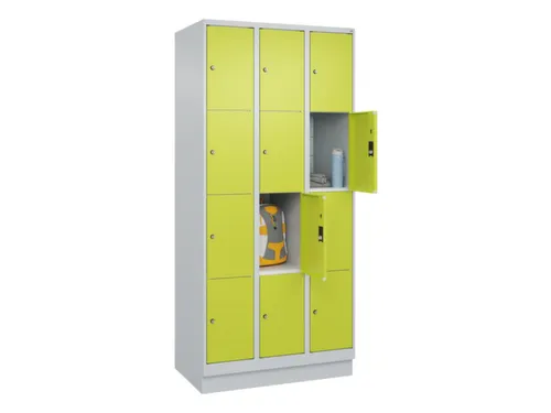 lockerkast,HxBxD 1950x900x500mm,3x4vakken,vak B 300mm,cil.-slot,sokkel