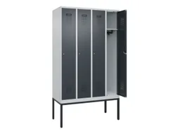locker,HxBxD 2120x1200x500mm,4vak,vak B 300mm,cil.-slot,voetonderstel