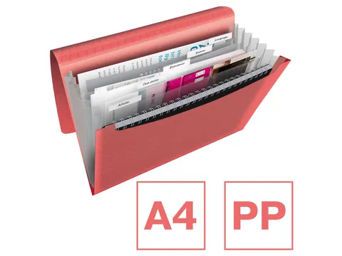 Colour'Breeze voorordner, 6 vakken, koraal