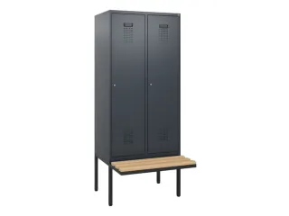 locker met bank,HxBxD 1950x800x815mm,2vak,vak B 400mm,cilinderslot - 2