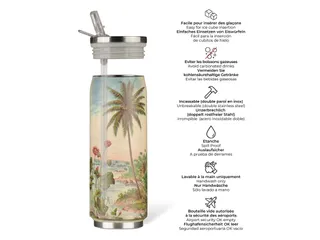 Thermosbeker Les Artistes Paris blik 500ml Beach met rietje - 2