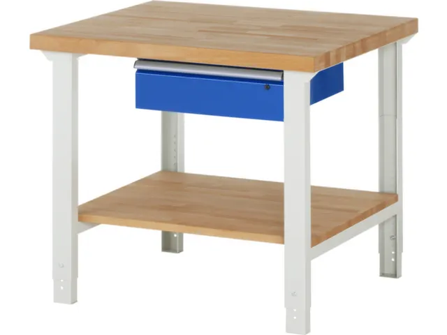 établi HxlxP 790-1140x1000x900mm plateau hêtre force 750kg 4 pieds