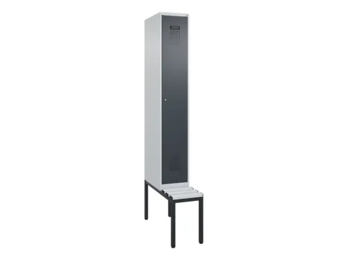 locker met bank,voor scheiding van kleding,HxBxD 2120x300x815mm,1vak