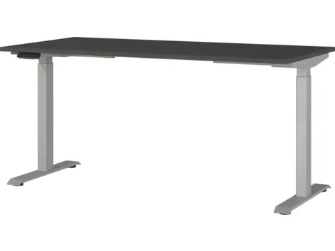 Elektrisch ihv bureau,HxBxD 720-1200x1600x800mm,blad grafiet