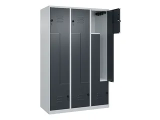 Z-garderobekast,HxBxD 1850x1200x500mm,vak B 200/400mm,draaigrendel - 2