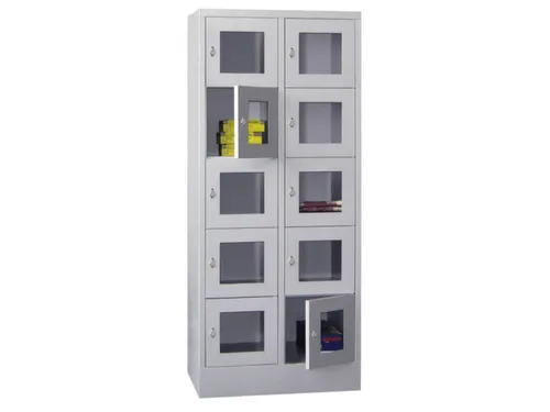 lockerkast,HxBxD 1850x800x500mm,2x5vakken,RAL7035,front RAL5010