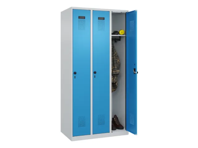 locker,HxBxD 1850x900x500mm,3vak,vak B 300mm,draaigrendel