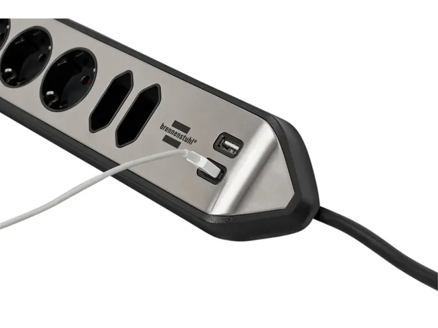 Stekkerdoos Brennenstuhl bureau Estilo 6 voudig inclusief 2 USB 2 m
