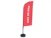 Promotievlag Alu Wind complete set "Hier melden" Rood