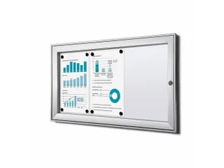 Vergrendelbaar Muurvitrine Indoor/Outdoor Brandwerend 3xA4 Zilver - 1