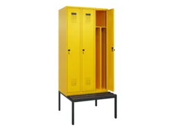 locker met bank,voor scheiding van kleding,HxBxD 2120x900x815mm,3vak