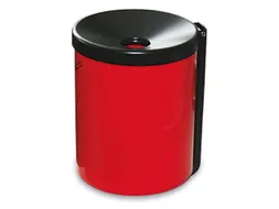 Veiligheidswandasbak 6 liter Plaatstaal Rood