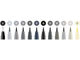 Tekenstift Faber-Castell Pitt Artist Pen Brush set 12 stuks grijstinte - 4