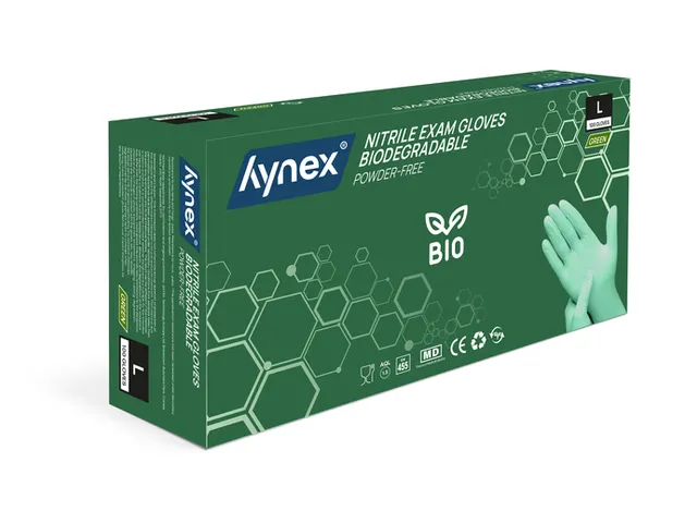 Handschoen Hynex nitril Maat L groen 3.5gr 100 stuks