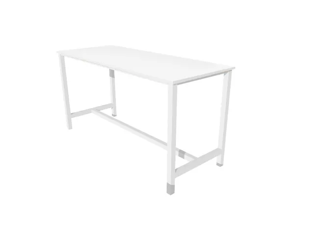 Domino Basic Statafel 160x80x110cm Wit blad, Onderstel Wit