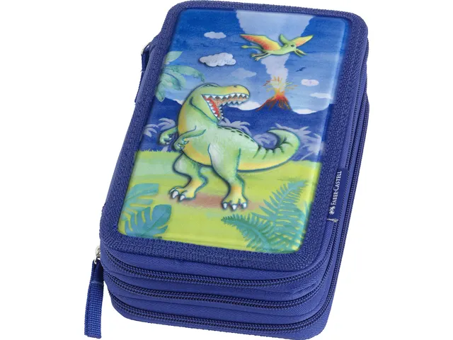 Trousse vide Faber-Castell 3 compartiments Dinosaure