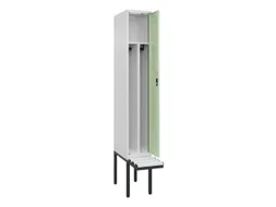 locker met bank,voor scheiding van kleding,HxBxD 2120x300x815mm,1vak