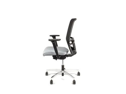 Bureaustoel EN1335 Linea Omnia 01 zwart/grijs met 3D armleuning en alu