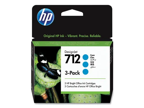 HP 712 3ED77A cyaan multipack 3 stuks