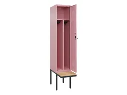 locker met bank,voor scheiding van kleding,HxBxD 2120x400x815mm,1vak