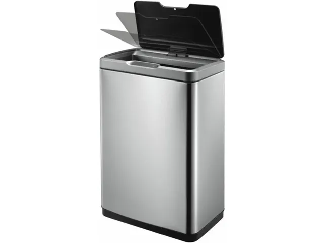 Stijlvolle Afvalbak Mirage Sensor Bin 45 Liter Mat Rvs Zwart