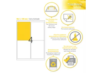 Etiketten universele labels A4 permanent 99,1x139mm Wit 400 stuks - 2