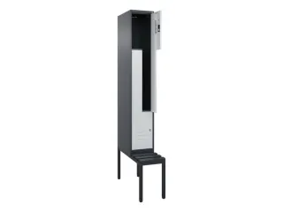 Z-garderobekast,HxBxD 2120x300x815mm,2vak,vak B 300mm,cil.-slot - 2
