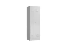 Lockerkast 1800x590x500mm 2 vakken, klinksluiting, RAL9003