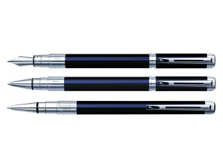 Balpen Waterman Expert Black lacquer CT Medium Blauwe inkt - 2