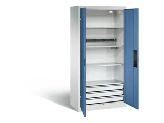 acculaadkast 1950x930x500mm 5stekkerdozen 230V cil.-slot front RAL5023 - 1