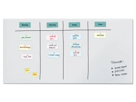 Glasmagneetbord XL Sigel mat super wit 2000x1000x18mm 2 magn