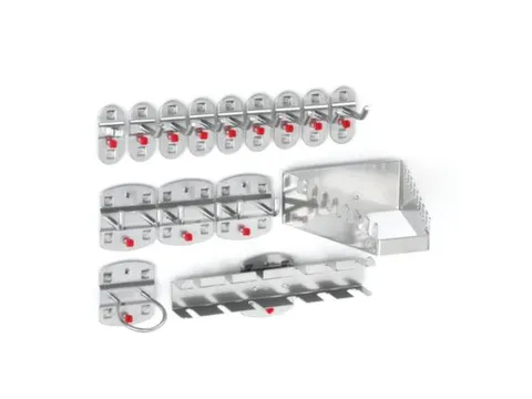 assortiment de supports p. plaque de rangement perforée RAL7016