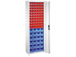Stellingkast Staalplaat 1980x700x300mm 15 Legborden 84 Magazijnbakken