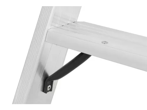 trapladder,eenzijdig,14treden,stand H 3,25m,balk L 4,2m,aluminium