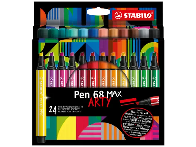 Viltstift STABILO Pen 68 Max Arty assorti etui à 24 stuks