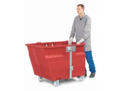 PE-kiepbak,HxLxB 900x1360x1160mm,0,8m³,draagverm. 400kg,rood,Wielen