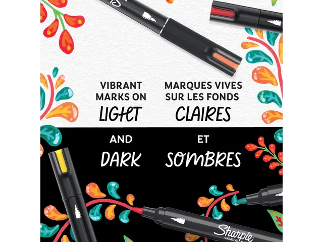 Creatieve marker Sharpie brushpunt assorti blister à 5 stuks