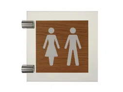 Premium Pictogram Glasslook Houtlook Dames Heren 150x150mm