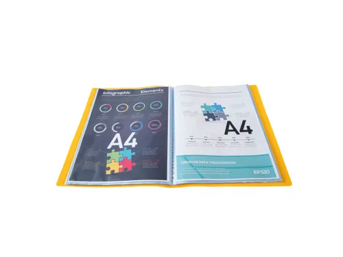 Showalbum PP opaak 100 tas A4 geel