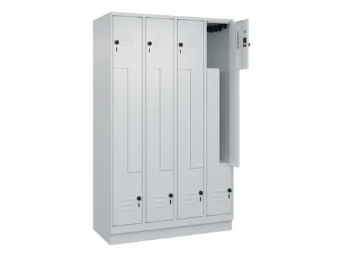 Z-garderobekast,HxBxD 1950x1200x500mm,vak B 150/300mm,draaigrendel