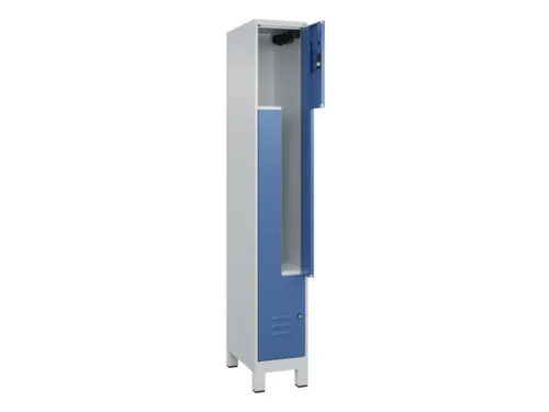 Z-garderobekast,HxBxD 1950x300x500mm,vak B 150/300mm,cil.-slot,voeten