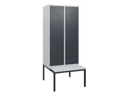 locker met bank,HxBxD 1950x800x815mm,2vak,vak B 400mm,cil.-slot