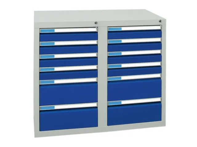 ladekast HxBxD 900x1000x500mm 12laden vergrendeling RAL7035 RAL5010